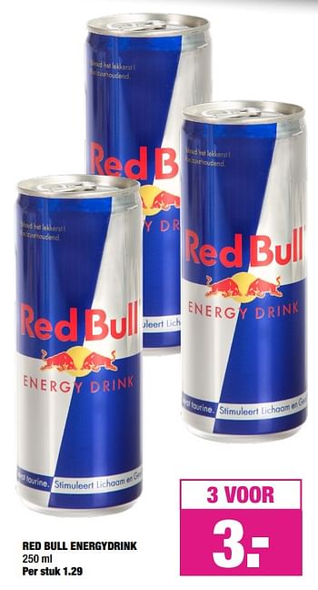 Aanbiedingen Red bull energydrink - Red Bull - Geldig van 26/08/2019 tot 08/09/2019 bij Big Bazar