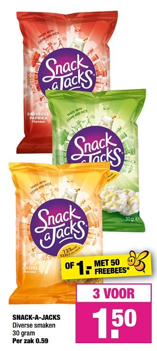 Aanbiedingen Snack-a-jacks - Snack a Jacks - Geldig van 26/08/2019 tot 08/09/2019 bij Big Bazar