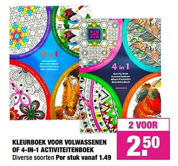 Aanbiedingen Kleurboek voor volwassenen of 4-in-1 activiteitenboek - Huismerk - Big Bazar - Geldig van 26/08/2019 tot 08/09/2019 bij Big Bazar