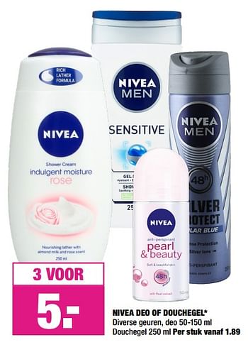 Aanbiedingen Nivea deo of douchegel - Nivea - Geldig van 26/08/2019 tot 08/09/2019 bij Big Bazar