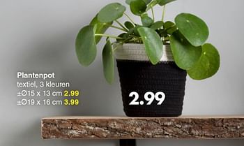 Aanbiedingen Plantenpot - Huismerk - Wibra - Geldig van 26/08/2019 tot 07/09/2019 bij Wibra
