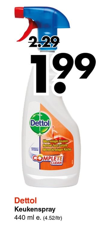 Aanbiedingen Keukenspray - Dettol - Geldig van 26/08/2019 tot 07/09/2019 bij Wibra