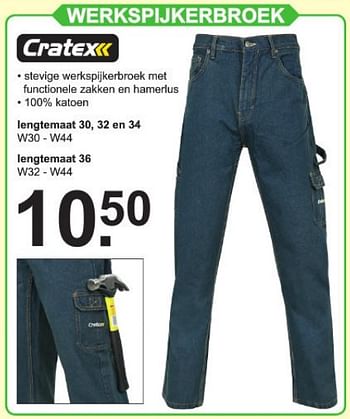 Aanbiedingen Werkspijkerbroek - Cratex - Geldig van 09/09/2019 tot 28/09/2019 bij Van Cranenbroek