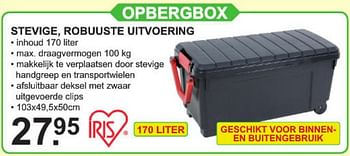 Aanbiedingen Opbergbox stevige, robuuste uitvoering - I.R.I.S. - Geldig van 09/09/2019 tot 28/09/2019 bij Van Cranenbroek