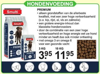 Aanbiedingen Hondenvoeding premium - Smulti - Geldig van 09/09/2019 tot 28/09/2019 bij Van Cranenbroek