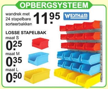Aanbiedingen Opbergsysteem - Westham - Geldig van 09/09/2019 tot 28/09/2019 bij Van Cranenbroek