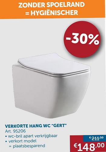 Aanbiedingen Verkorte hang wc gert - Geldig van 24/09/2019 tot 21/10/2019 bij Zelfbouwmarkt