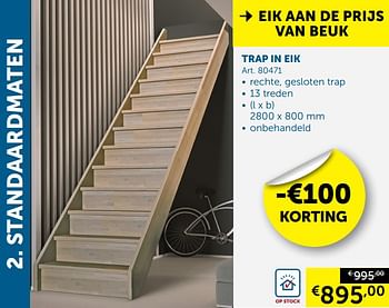 Aanbiedingen Trap in eik - Geldig van 24/09/2019 tot 21/10/2019 bij Zelfbouwmarkt