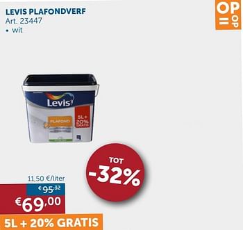 Aanbiedingen Levis plafondverf - Levis - Geldig van 24/09/2019 tot 21/10/2019 bij Zelfbouwmarkt