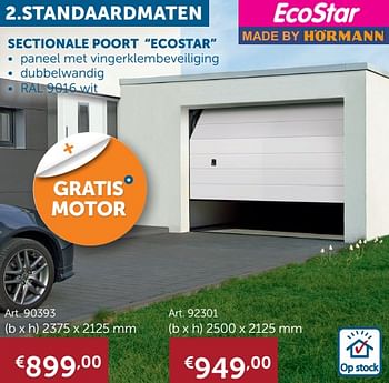 Aanbiedingen Sectionale poort ecostar - Hörmann - Geldig van 24/09/2019 tot 21/10/2019 bij Zelfbouwmarkt