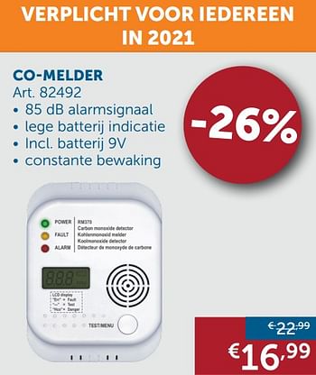 Aanbiedingen Co-melder - Geldig van 24/09/2019 tot 21/10/2019 bij Zelfbouwmarkt