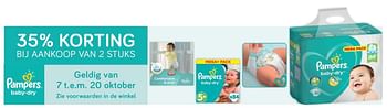 Aanbiedingen 35% korting bij aankoop van 2 stuks pampers baby-dry - Pampers - Geldig van 24/09/2019 tot 22/10/2019 bij Supra Bazar