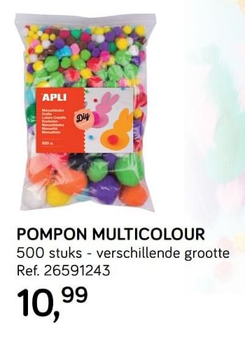 Aanbiedingen Pompon multicolour - Apli - Geldig van 24/09/2019 tot 22/10/2019 bij Supra Bazar