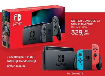 Aanbiedingen Switch console v2 grey of blue-red - Nintendo - Geldig van 24/09/2019 tot 22/10/2019 bij Supra Bazar