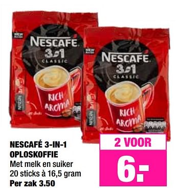 Aanbiedingen Nescafé 3-in-1 oploskoffie - Nescafe - Geldig van 23/09/2019 tot 06/10/2019 bij Big Bazar