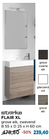 Aanbiedingen Toiletmeubel flair xl storke - Storke - Geldig van 02/09/2019 tot 29/09/2019 bij X2O