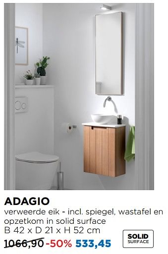 Aanbiedingen Balmani toiletmeubel adagio - Balmani - Geldig van 02/09/2019 tot 29/09/2019 bij X2O
