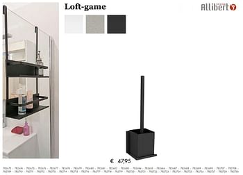 Aanbiedingen Loft-game wc-borstelhouder mat zwart - hangend - Allibert - Geldig van 27/09/2019 tot 17/11/2019 bij Multi Bazar