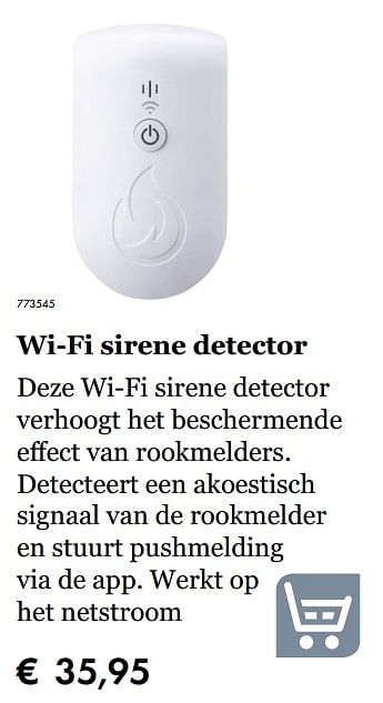 Aanbiedingen Profile wi-fi sirene detector - Profile - Geldig van 27/09/2019 tot 17/11/2019 bij Multi Bazar