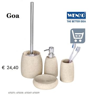 Aanbiedingen Wenko toiletborstelhouder goa beige - Wenko - Geldig van 27/09/2019 tot 17/11/2019 bij Multi Bazar