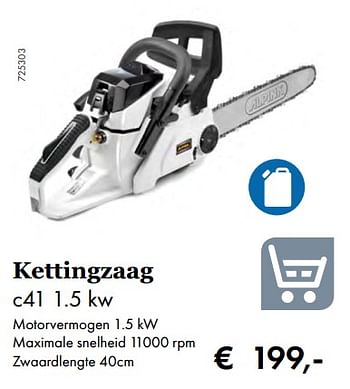 Aanbiedingen Alpina kettingzaag c41 1.5 kw - Alpina - Geldig van 27/09/2019 tot 17/11/2019 bij Multi Bazar
