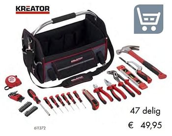 Aanbiedingen Kreator krt951007 kofferset 47dlg - Kreator - Geldig van 27/09/2019 tot 17/11/2019 bij Multi Bazar