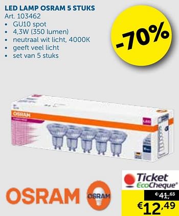 Aanbiedingen Led lamp osram 5 stuks - Osram - Geldig van 08/10/2019 tot 04/11/2019 bij Zelfbouwmarkt