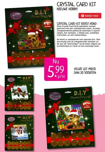 Aanbiedingen Crystal card kit kerst hond - Huismerk - Boekenvoordeel - Geldig van 04/10/2019 tot 12/10/2019 bij Boekenvoordeel