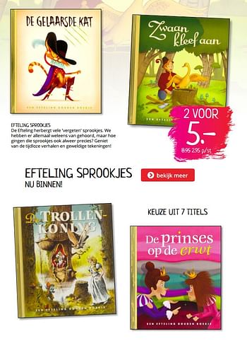 Aanbiedingen Efteling sprookjes - Huismerk - Boekenvoordeel - Geldig van 04/10/2019 tot 12/10/2019 bij Boekenvoordeel
