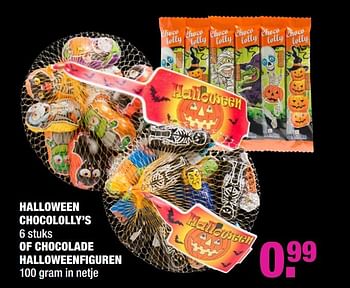 Aanbiedingen Halloween chocololly`s of chocolade halloweenfiguren - Huismerk - Big Bazar - Geldig van 07/10/2019 tot 20/10/2019 bij Big Bazar