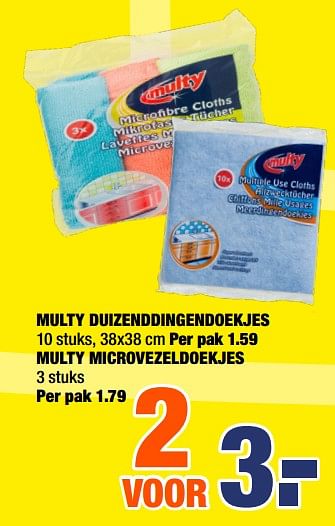 Aanbiedingen Multy duizenddingendoekjes + multy microvezeldoekjes - Huismerk - Big Bazar - Geldig van 07/10/2019 tot 20/10/2019 bij Big Bazar