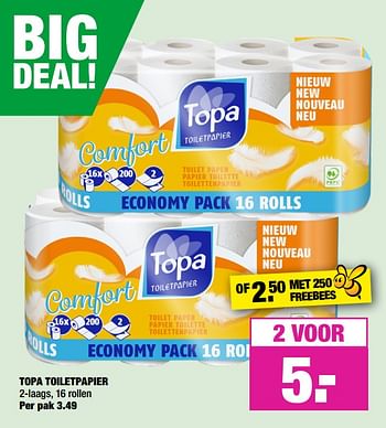 Aanbiedingen Topa toiletpapier - TOPA  - Geldig van 07/10/2019 tot 20/10/2019 bij Big Bazar
