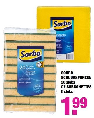 Aanbiedingen Sorbo schuursponzen of sorbonettes - Sorbo - Geldig van 07/10/2019 tot 20/10/2019 bij Big Bazar