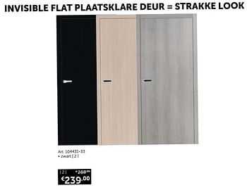 Aanbiedingen Binnendeur invisible flat plaatsklare deur zwart - Geldig van 22/10/2019 tot 18/11/2019 bij Zelfbouwmarkt