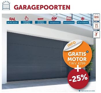 Aanbiedingen Garagepoorten gratis motor + -25% - Geldig van 22/10/2019 tot 18/11/2019 bij Zelfbouwmarkt