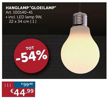 Aanbiedingen Hanglamp gloeilamp - Geldig van 22/10/2019 tot 18/11/2019 bij Zelfbouwmarkt