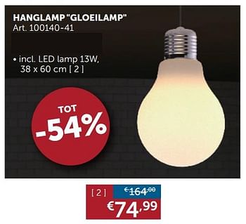Aanbiedingen Hanglamp gloeilamp - Geldig van 22/10/2019 tot 18/11/2019 bij Zelfbouwmarkt