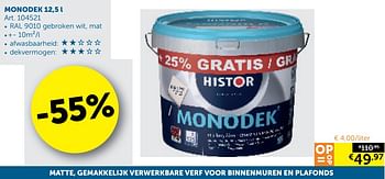 Aanbiedingen Histor monodek - Histor - Geldig van 22/10/2019 tot 18/11/2019 bij Zelfbouwmarkt