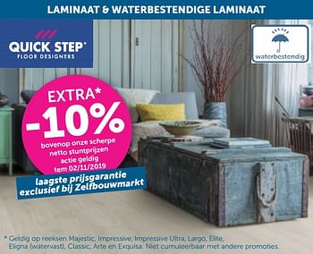 Aanbiedingen Laminaat + waterbestendige laminaat extra -10% - Geldig van 22/10/2019 tot 18/11/2019 bij Zelfbouwmarkt
