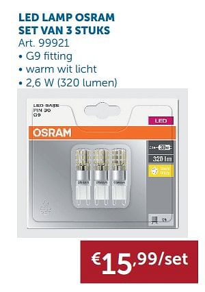 Aanbiedingen Led lamp osram set van 3 stuks - Osram - Geldig van 22/10/2019 tot 18/11/2019 bij Zelfbouwmarkt