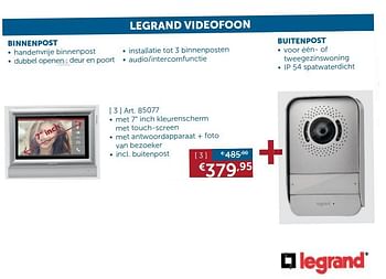 Aanbiedingen Legrand videofoon kleurenscherm - Legrand - Geldig van 22/10/2019 tot 18/11/2019 bij Zelfbouwmarkt