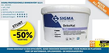 Aanbiedingen Sigma professionele binnenverf - Sigma - Geldig van 22/10/2019 tot 18/11/2019 bij Zelfbouwmarkt