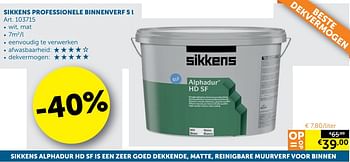 Aanbiedingen Sikkens professionele binnenverf - Sikkens - Geldig van 22/10/2019 tot 18/11/2019 bij Zelfbouwmarkt