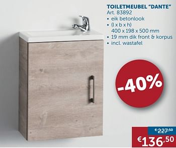 Aanbiedingen Toiletmeubel dante - Belbano - Geldig van 22/10/2019 tot 18/11/2019 bij Zelfbouwmarkt
