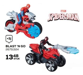 Aanbiedingen Blast `n go - Spider-man - Geldig van 17/10/2019 tot 12/12/2019 bij Supra Bazar