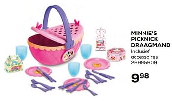 Aanbiedingen Minnie`s picknick draagmand - Minnie Mouse - Geldig van 17/10/2019 tot 12/12/2019 bij Supra Bazar