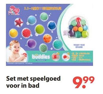 Aanbiedingen Set met speelgoed voor in bad - Buddies - Geldig van 28/10/2019 tot 06/12/2019 bij Europoint