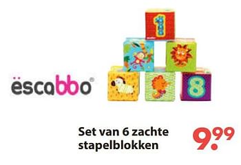 Aanbiedingen Set van 6 zachte stapelblokken - escabbo - Geldig van 28/10/2019 tot 06/12/2019 bij Europoint