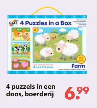 Aanbiedingen 4 puzzels in een doos, boerderij - Galt - Geldig van 28/10/2019 tot 06/12/2019 bij Europoint