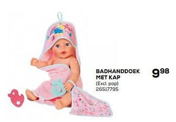Aanbiedingen Badhanddoek met kap - Baby Born - Geldig van 17/10/2019 tot 12/12/2019 bij Supra Bazar